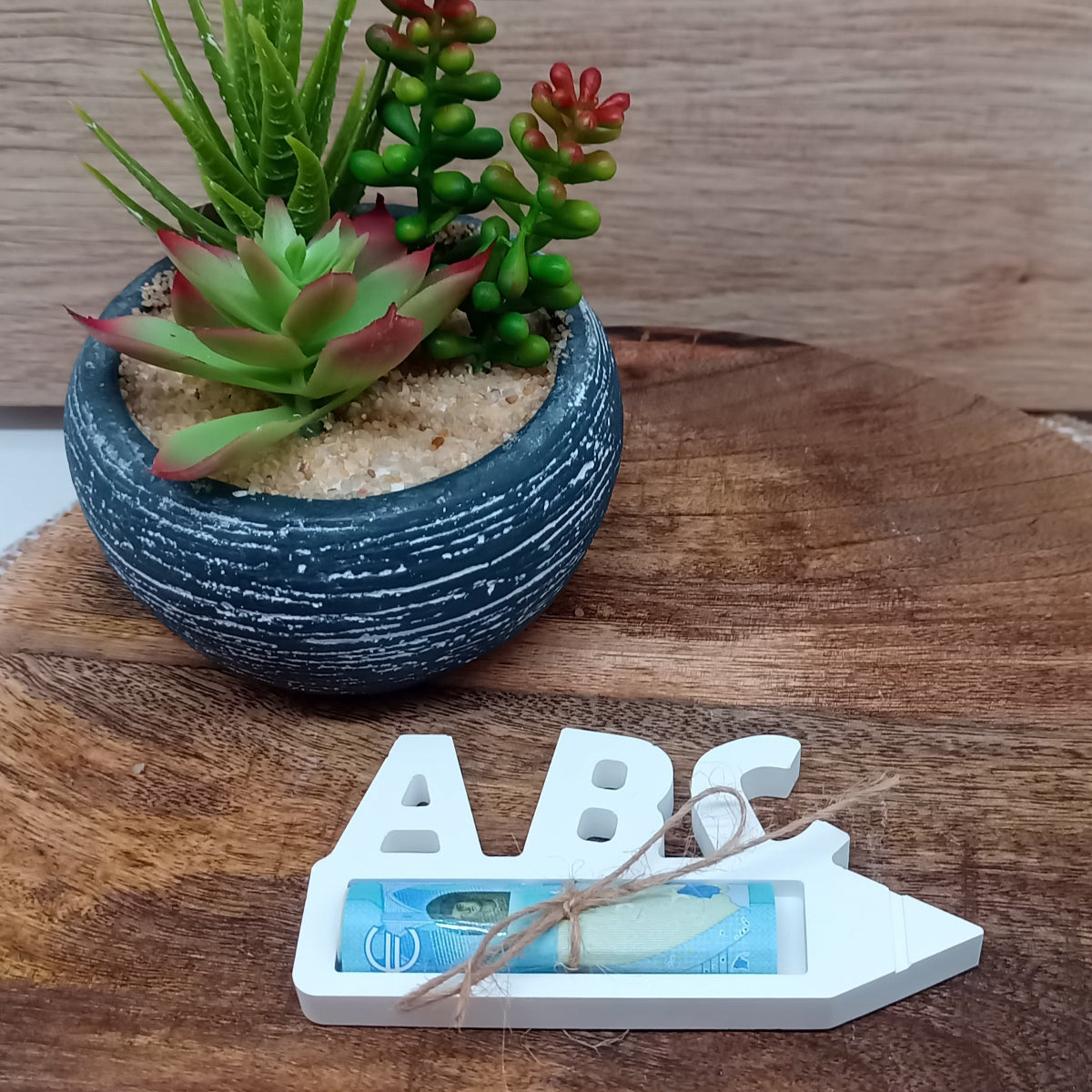 Geldgeschenk abc aus Raysin