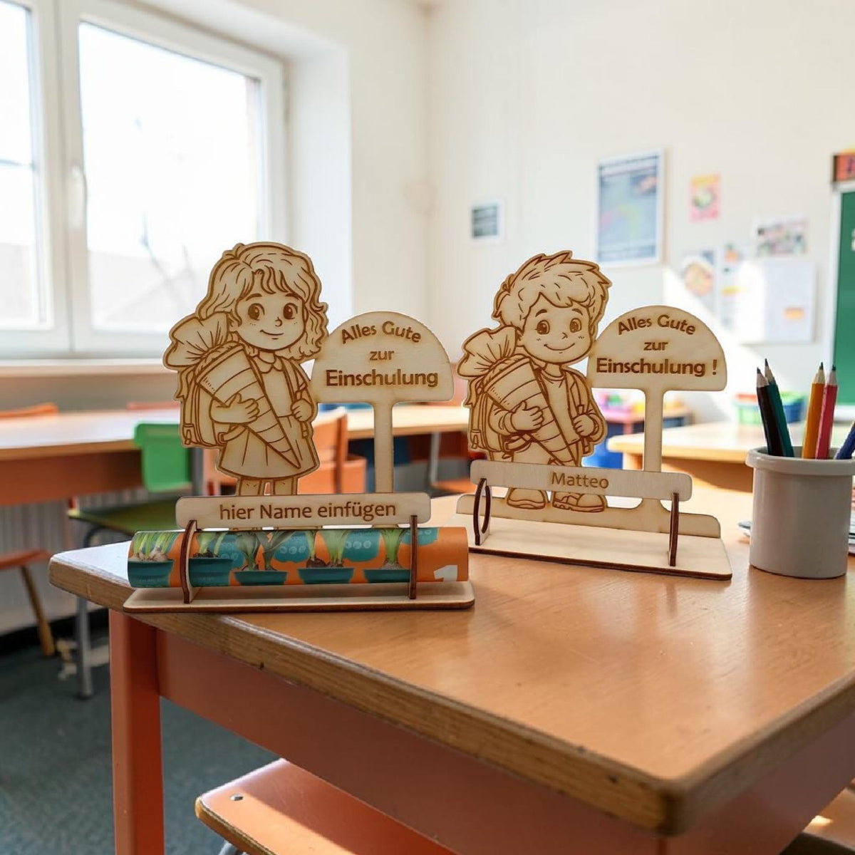 Geschenk aus Holz zur Einschulung