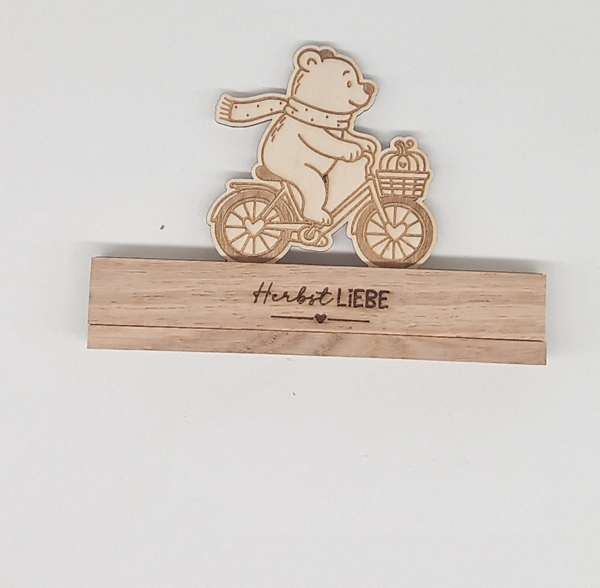 Holzaufsteller Motiv Bär auf Fahrrad