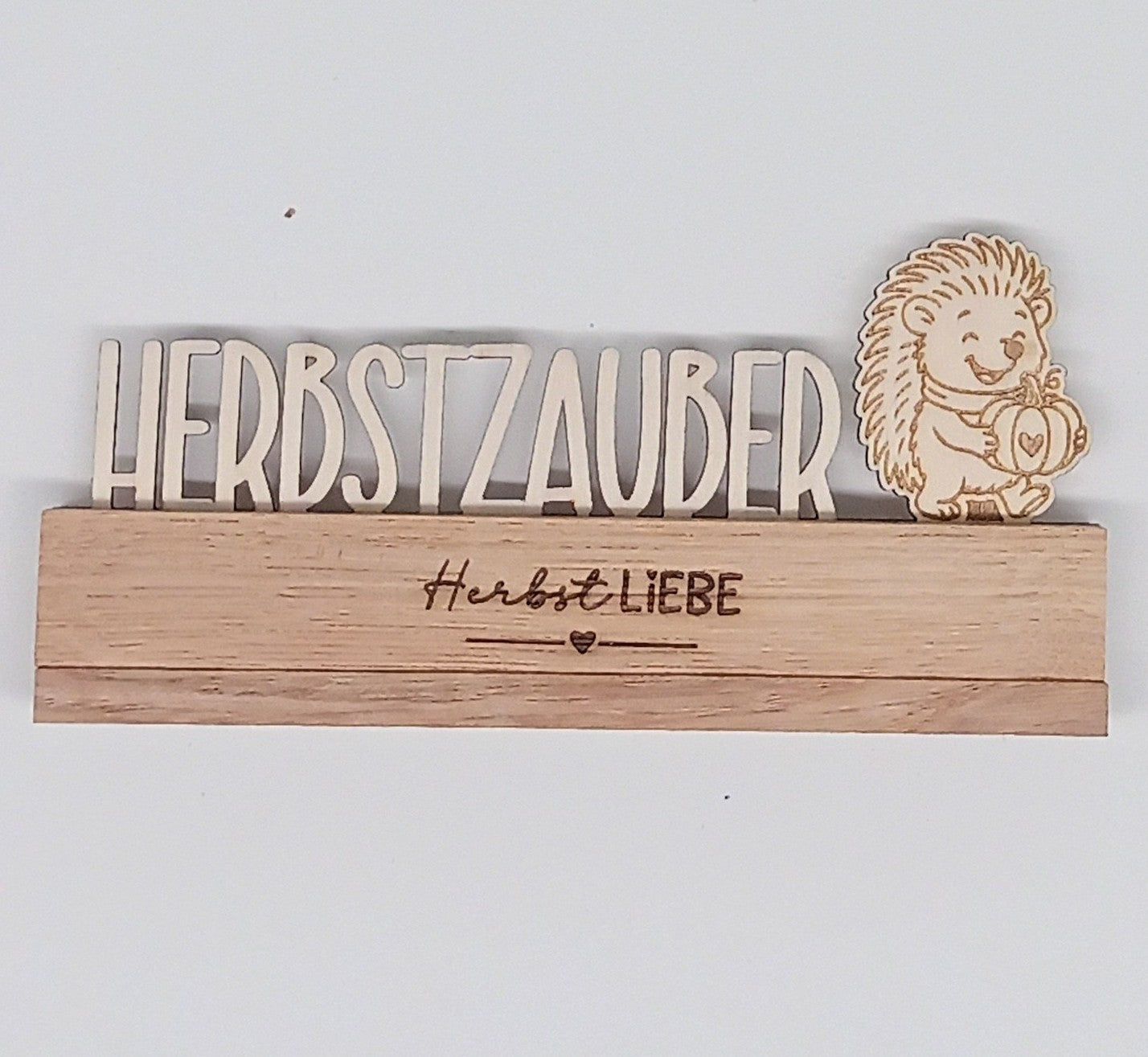 Herbstdeko Holzaufsteller auf Klötzen " Herbstliebe " verschiedene Motive