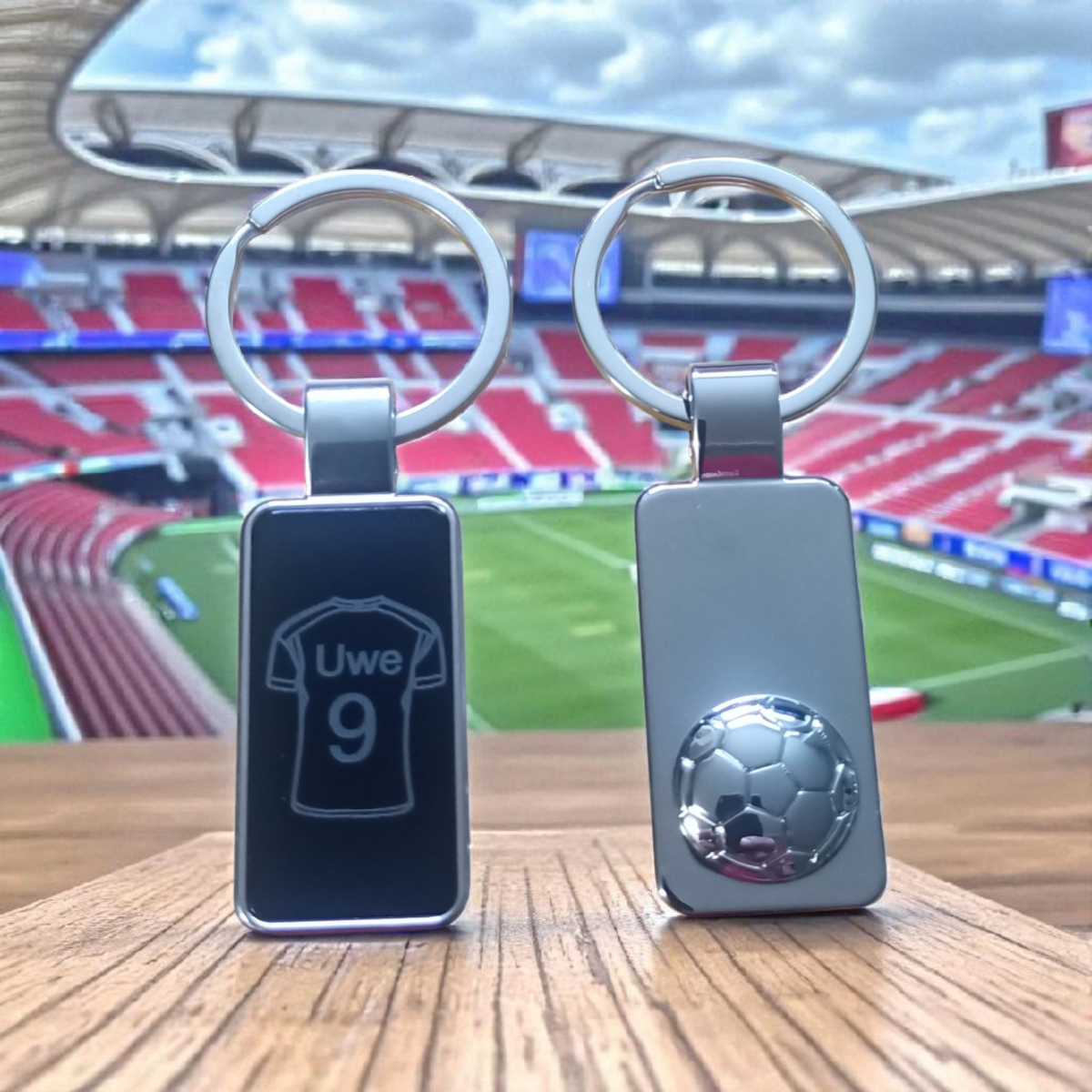 Schlüsselanhänger für Fussballfans mit Gravur