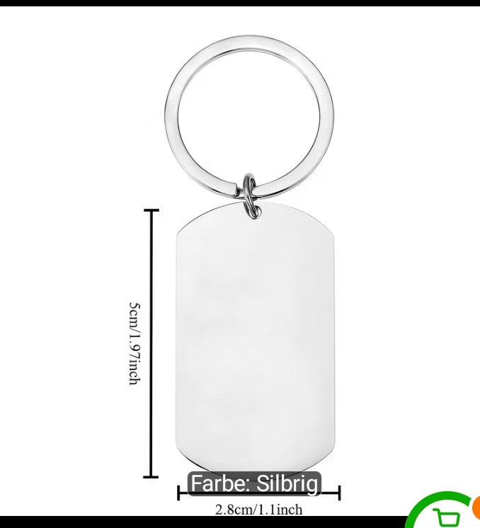 Schlüsselanhänger blanco Edelstahl