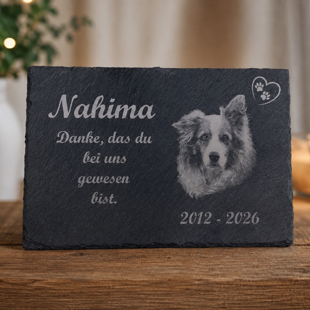 Erinnerungen auf Schiefer – Die perfekte Gedenktafel für deinen Hund