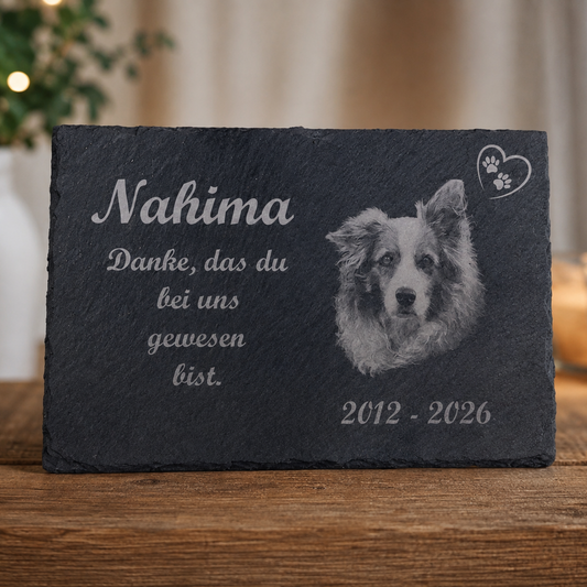 Erinnerungen auf Schiefer – Die perfekte Gedenktafel für deinen Hund