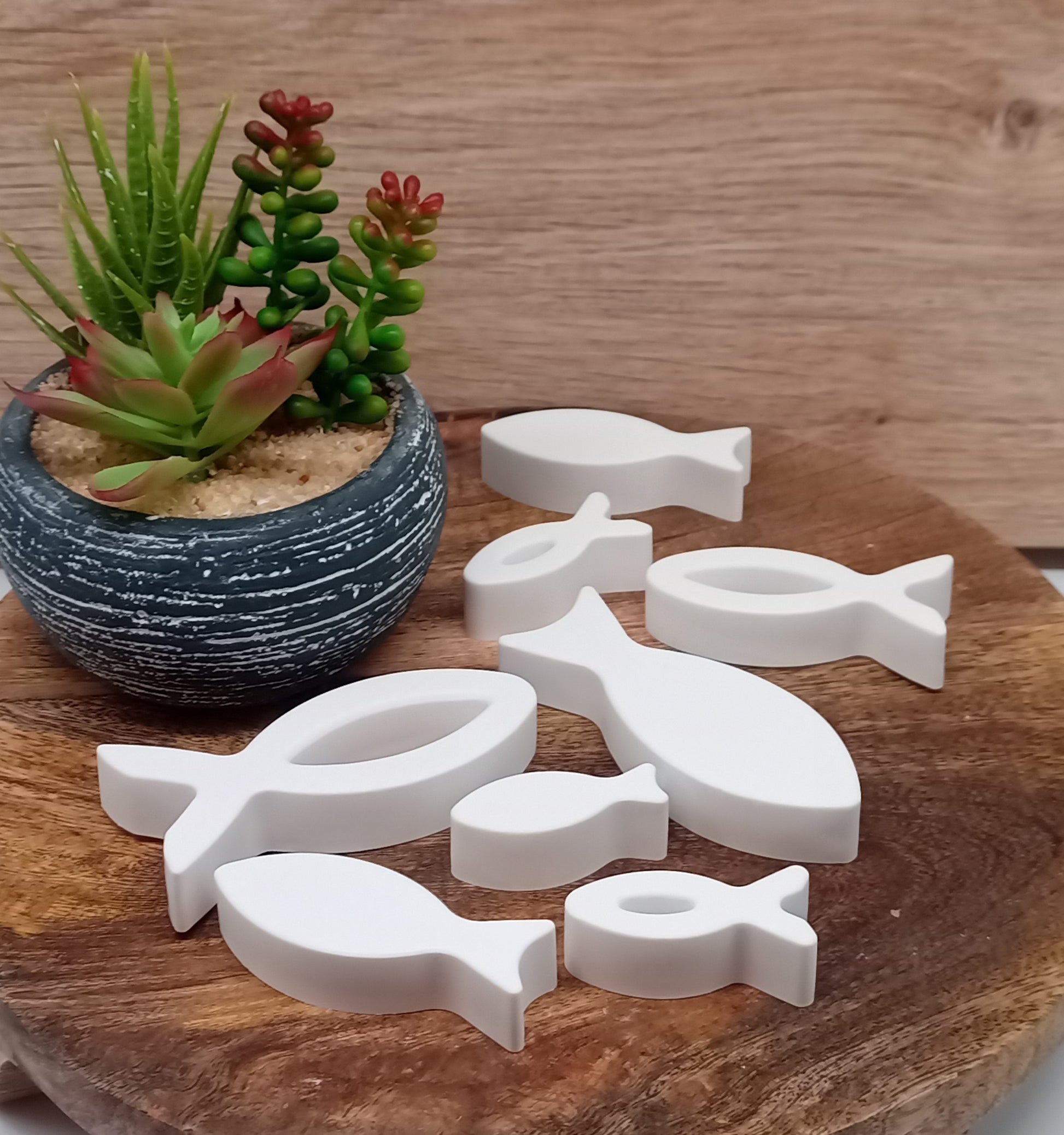 8er Set Dekofische aus Raysin für Konirmation