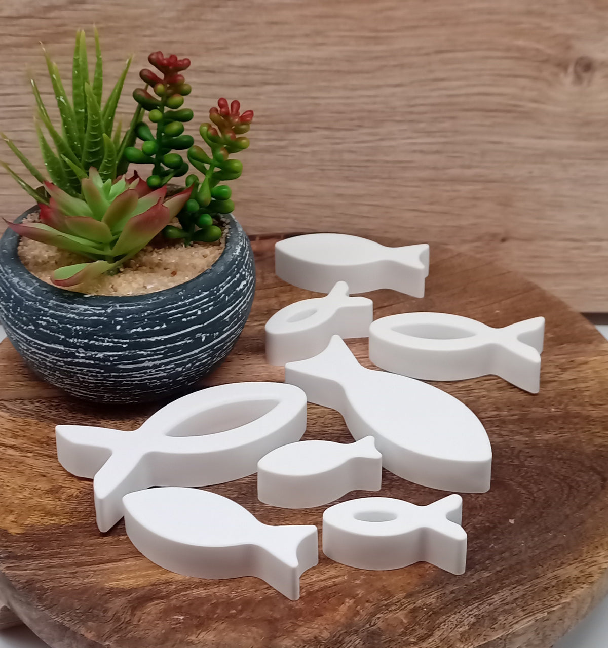 8er Set Dekofische aus Raysin für Konirmation