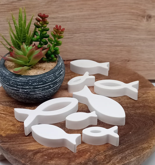 8er Set Dekofische aus Raysin für Konirmation