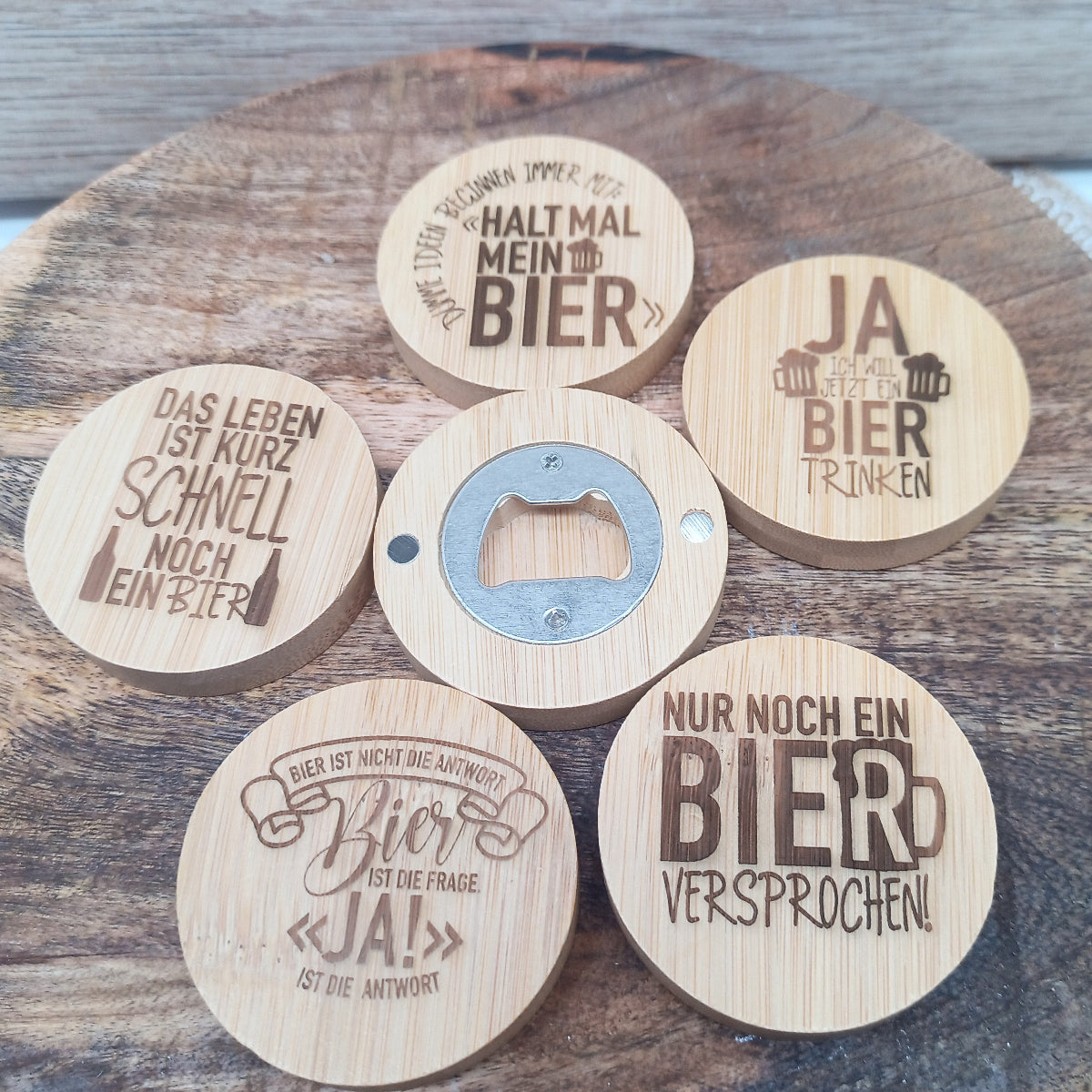 Alle runden Flaschenoeffner mit Gravur