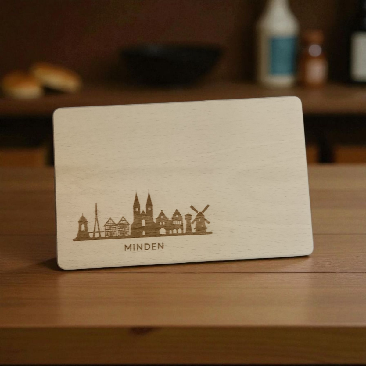 Frühstücksbrett mit Gravur – Deutsche Städteskyline | Dekoschatz