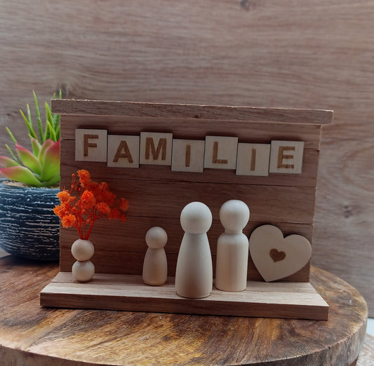 Deko mit Familie aus Holz