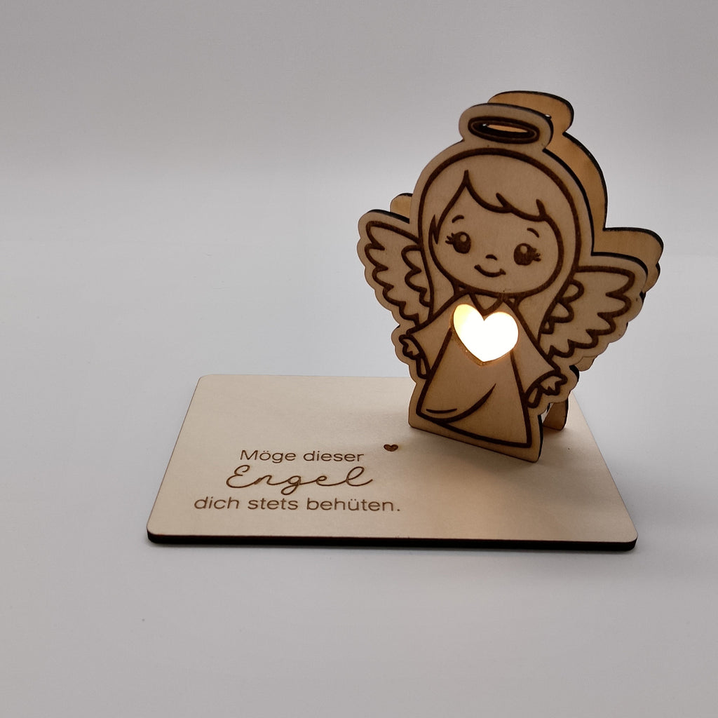 Engelsmädchen aus Holz dich stets behüten