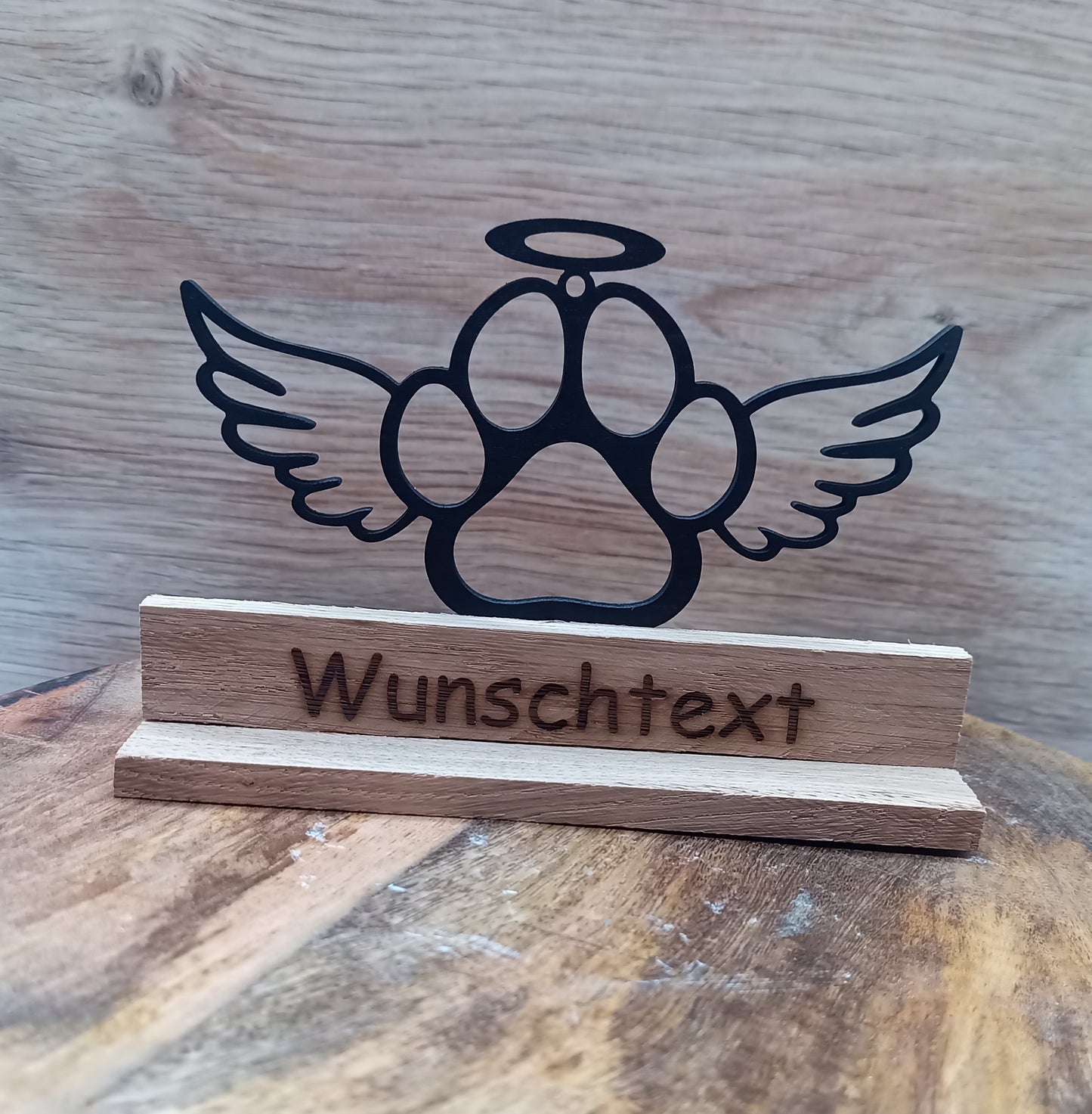 Gedenktafel aus Holz für Haustiere mit Gravur