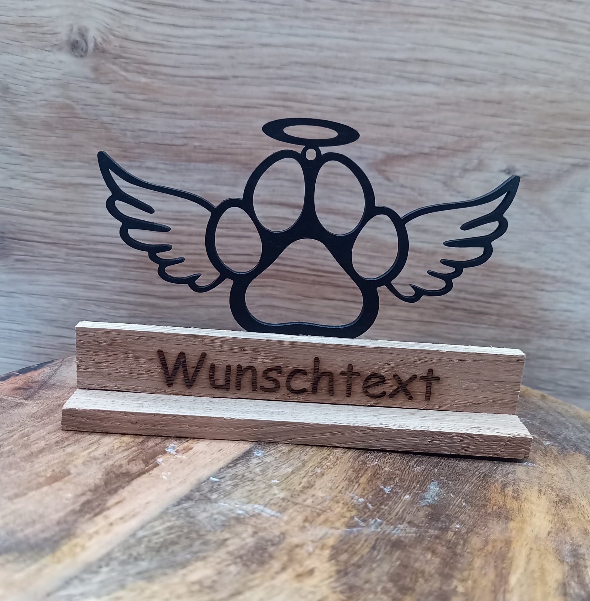 Gedenktafel aus Holz für Haustiere mit Gravur