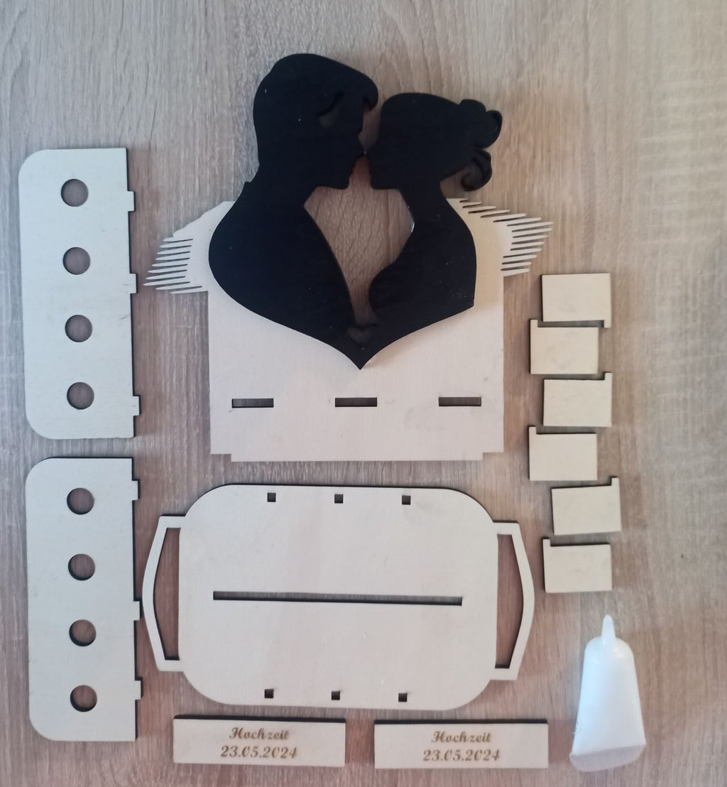 Bausatz Geldgeschenk aus Holz zur Hochzeit
