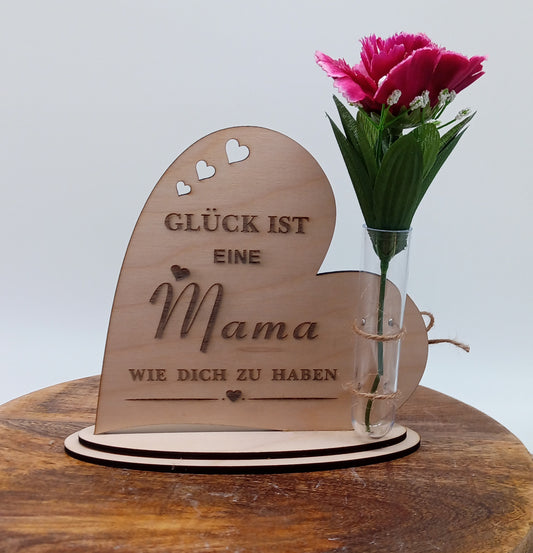 Geschenk aus Holz mit Gravur Herzform
