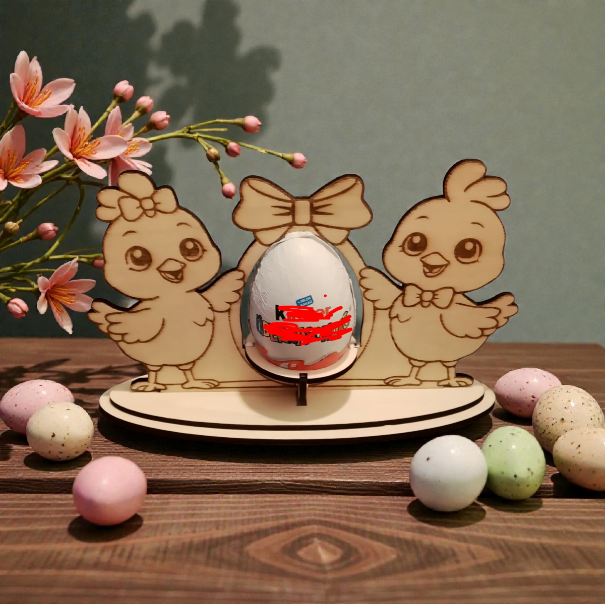 Osterhase aus Holz als Eierhalter – Handgefertigte Osterdeko