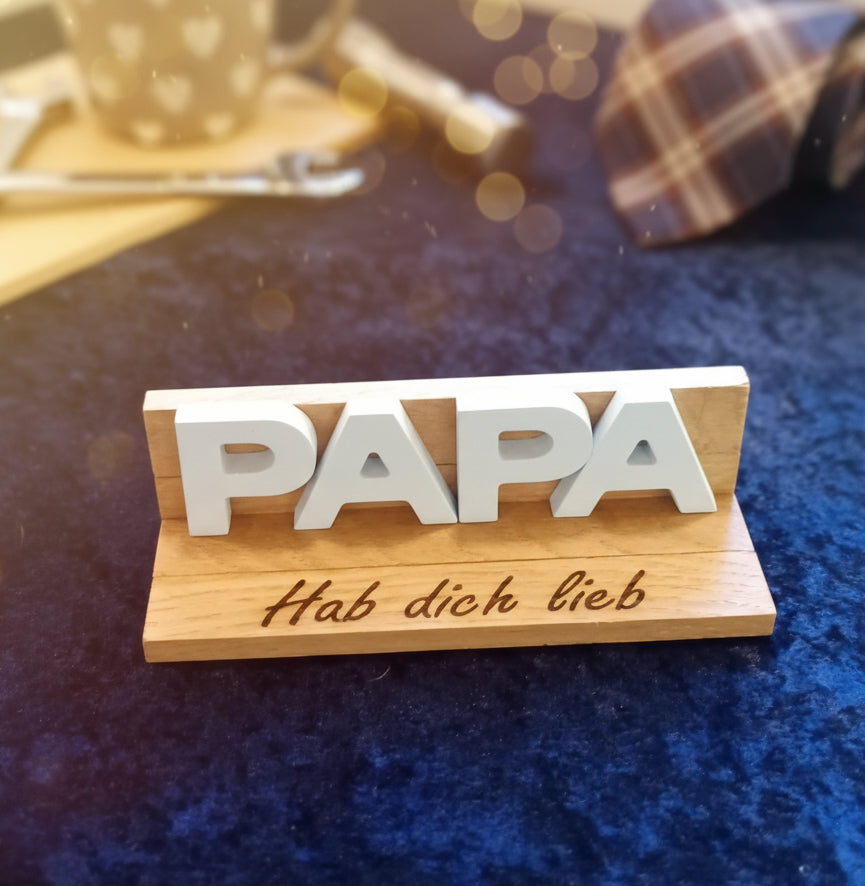 Geschenk für Papa aus Raysin und Holz, ich hab dich lieb