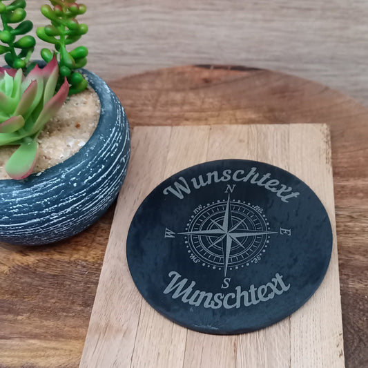 Untersetzter aus Schiefer mit maritimen Motiv