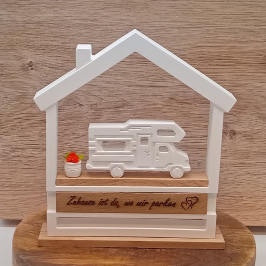 Wohnmobildeko mit Gravur aus Raysin und Holz