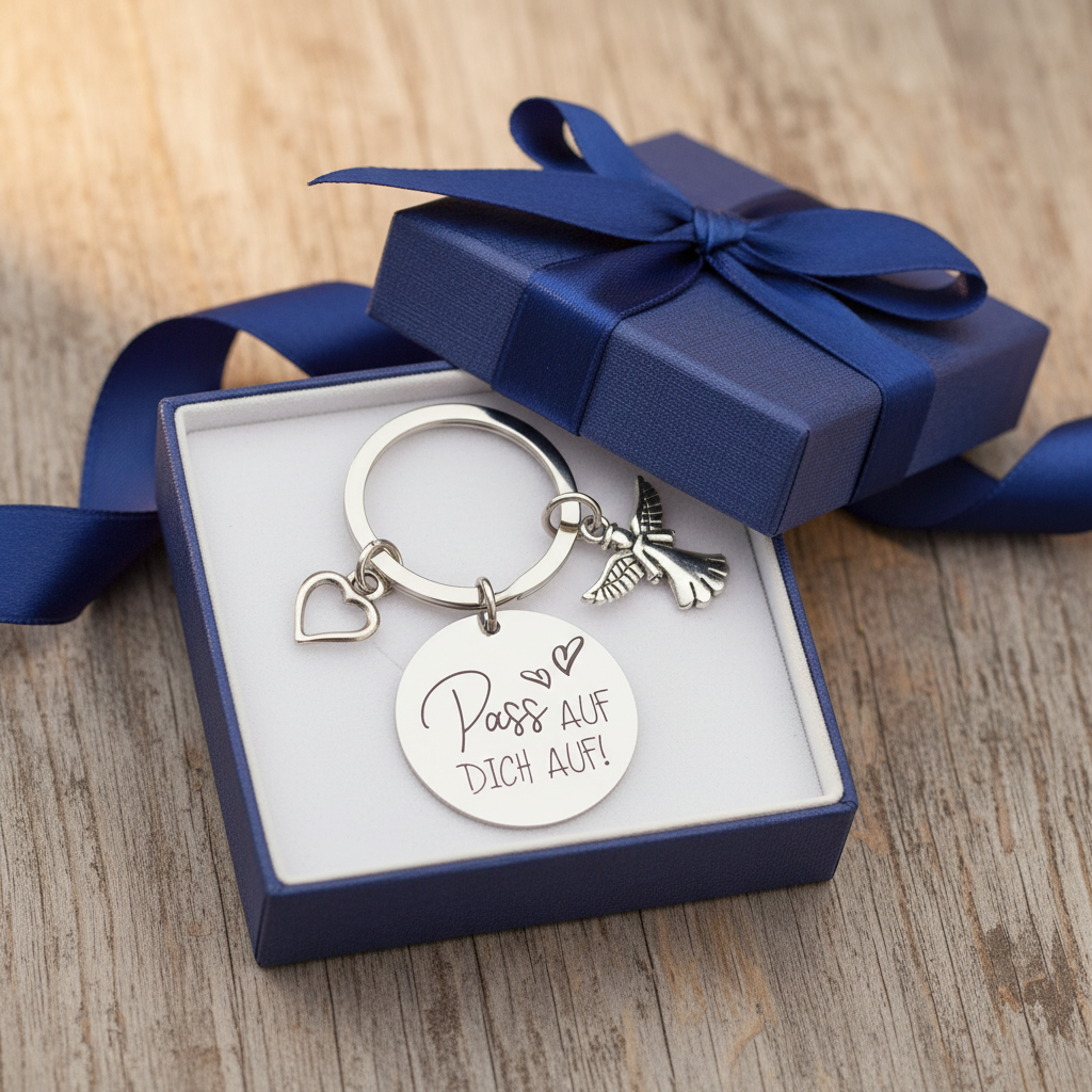 Edelstahl Schlüsselanhänger – Geschenkbox