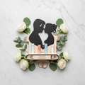Geldgeschenk Hochzeit Holzskulptur – Flat Lay auf Marmor