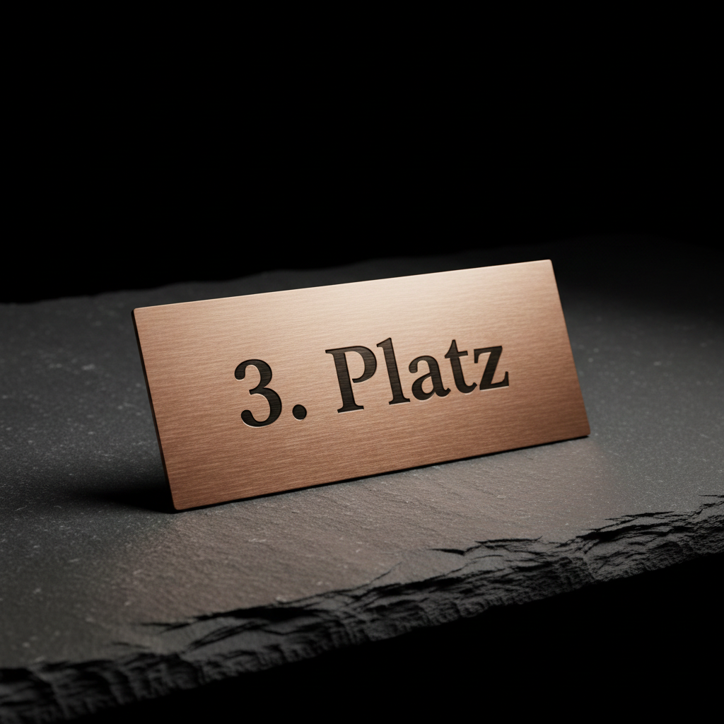 Pokalschild Bronze 3. Platz mit Gravur