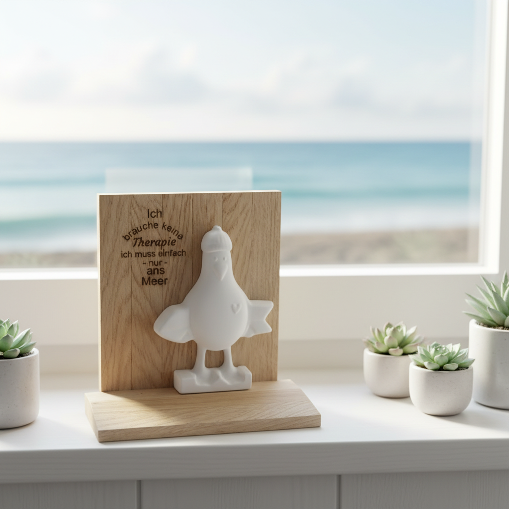 Therapiemöwe aus Raysin – Maritime Deko mit Gravur