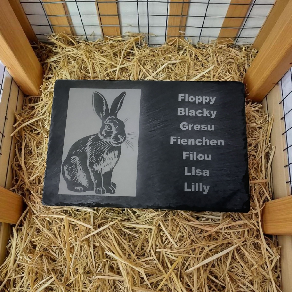 Gedenktafel für Haustiere aus Schiefer – Personalisiert mit Foto & Text | 20×30 cm