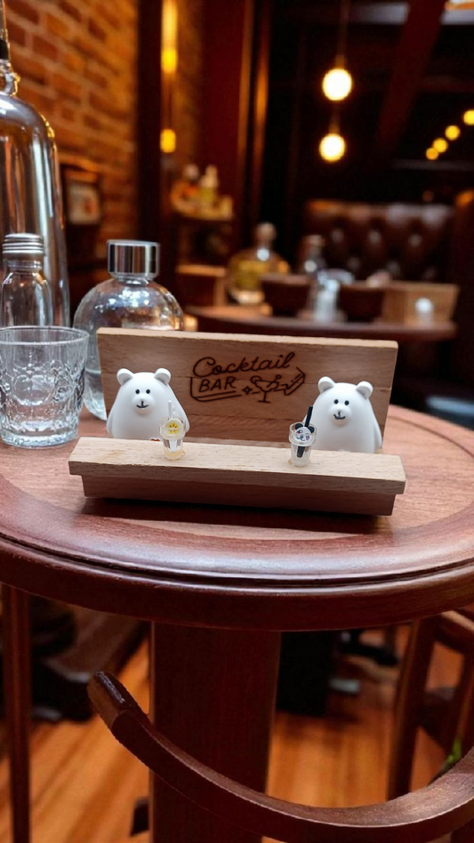 Dekoset Cocktailbar aus Raysin und Holz
