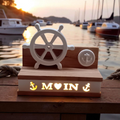 Maritime Dekoration Steuerrad beleuchtet